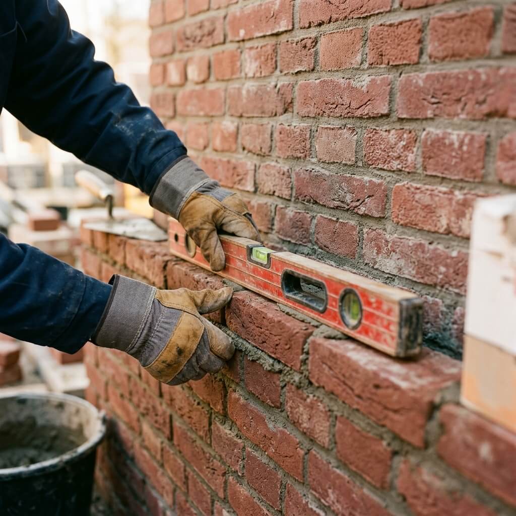 Vakmanschap close-up: handen aan het werk met een schaaf op een houten balk